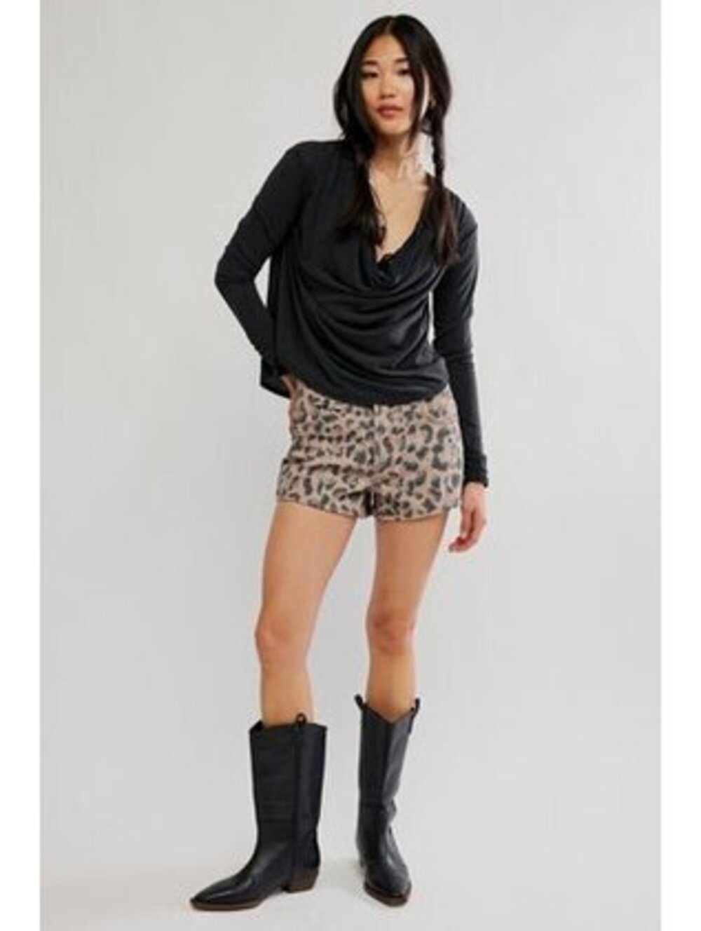 Now or Never Printed Denim Shorts